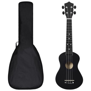 Set dječjeg ukulelea SOPRANO, s torbom, crni, 23 "